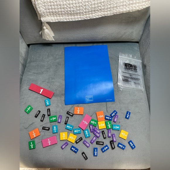 Magnetic rainbow fraction tiles on board, multiple colors, 52 pieces,7.5x10.25  - Picture 8 of 10